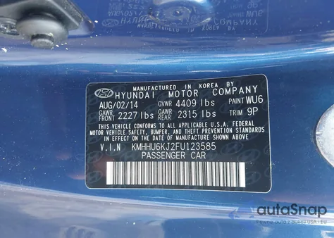 2015 Hyundai Genesis 3.8 Ultimate из США, поврежденный, VIN KMHHU6KJ2FU123585